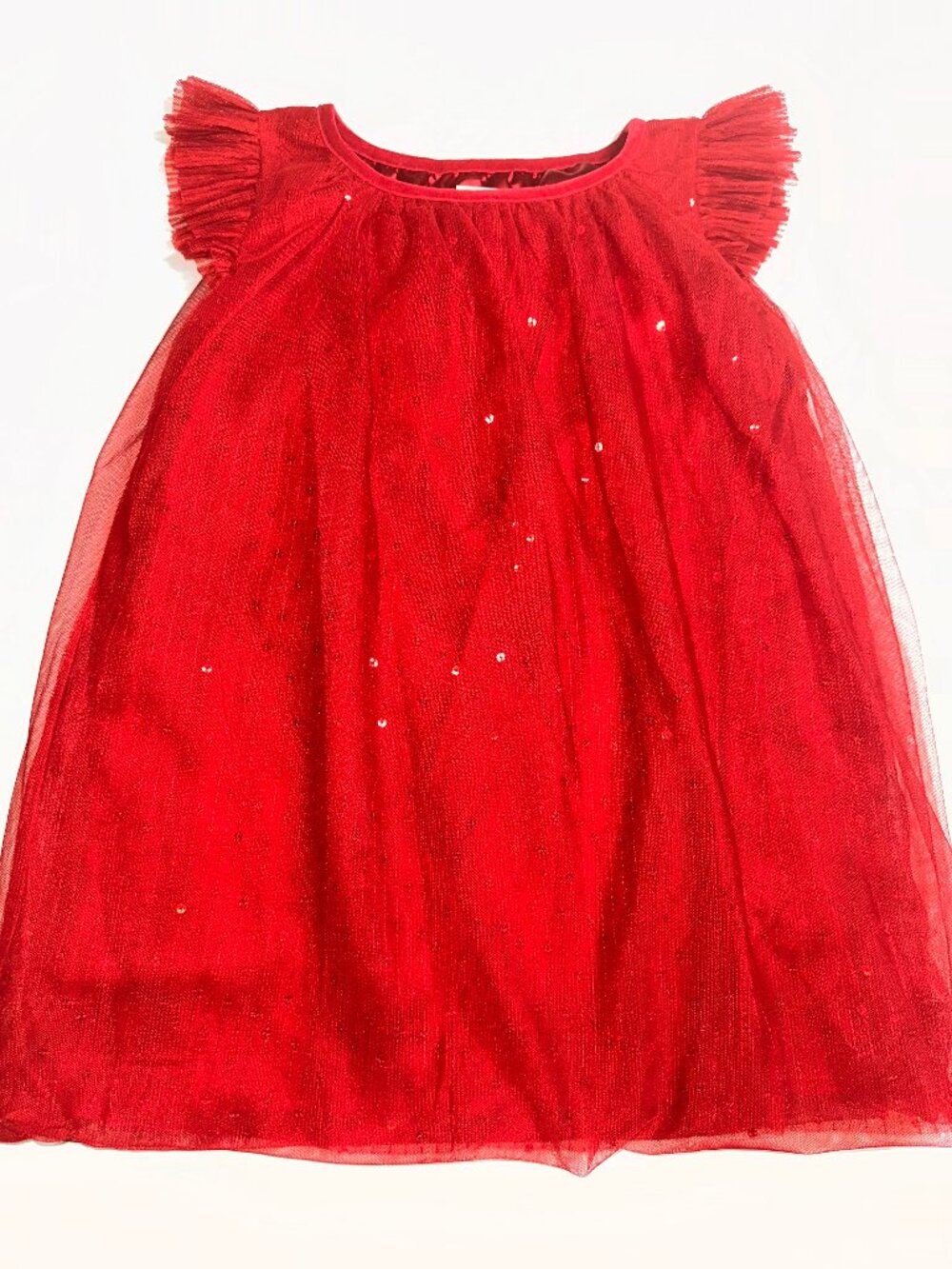 Cat & Jack Red Sequins Tutu Holiday Dress Size 5T Toddler Valentine WOW! #724